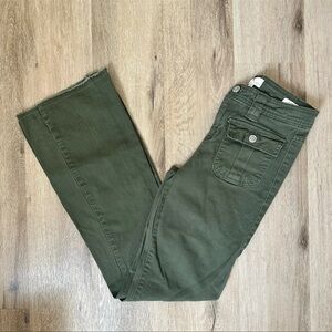 True Craft Forest Green Wide Leg Jeans